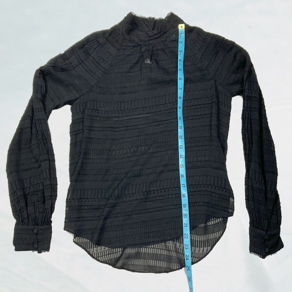 Veronica Beard Aniya Lace Silk-Blend Blouse Black Size 0 - Picture 10 of 10